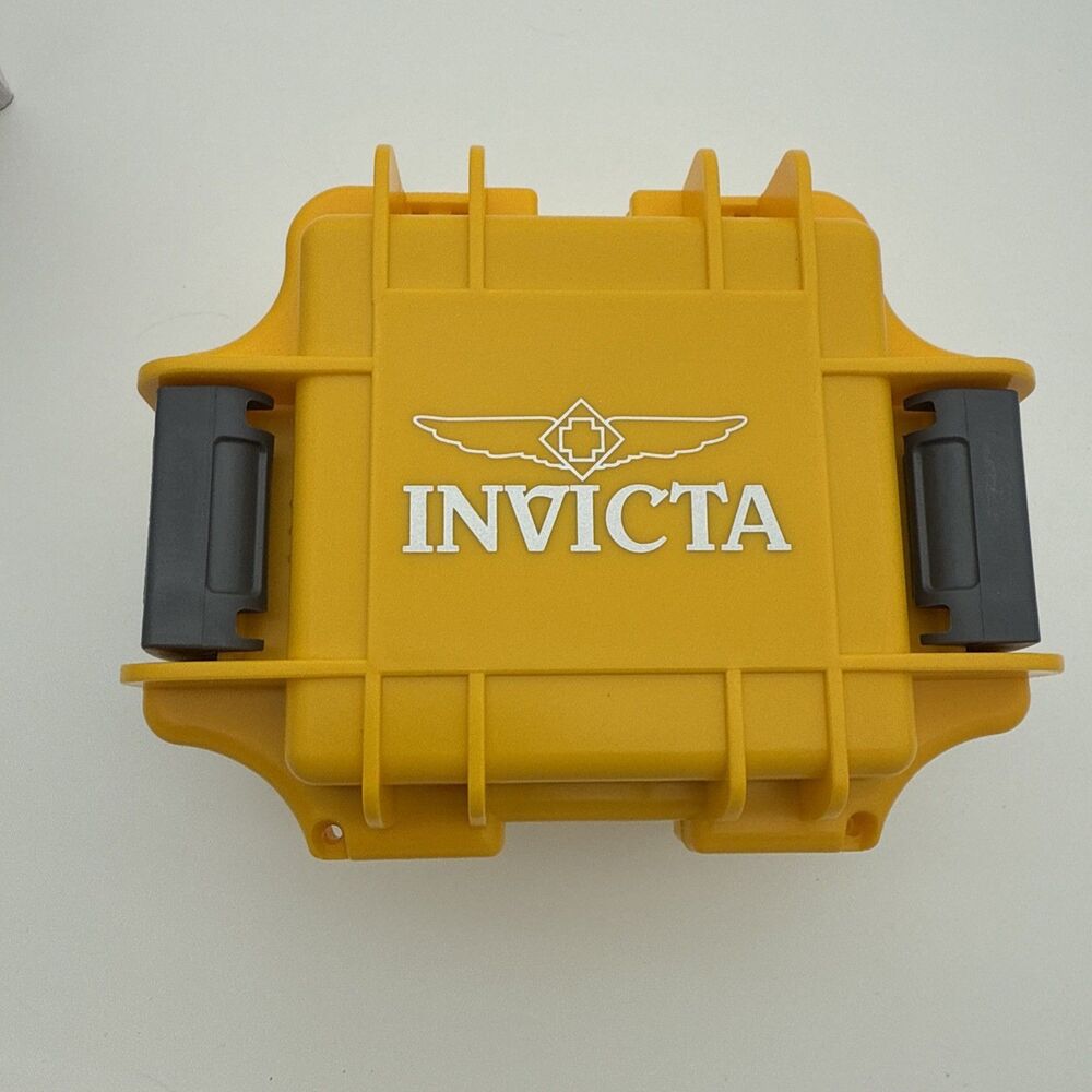 NEW Invicta Single Slot Impact Resistant Yellow Collector Diver Case Watch Box - Picture 2 of 8